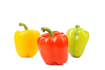 Three colored peppers