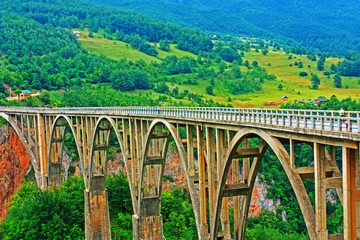 Fototapeta na wymiar Bridge Djurdjevica in Montenegro hdr