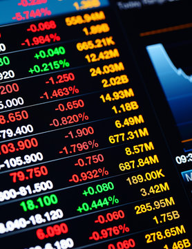Stock market data on LED display