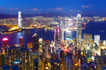 Plakat Hong Kong at night