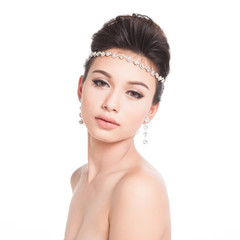 Bridal Make up and Hair Style in studio shot.