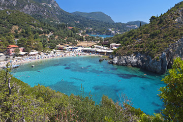 Palaiokastritsa beach at Corfu island in Greece