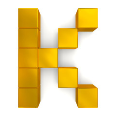 letter K cubic golden