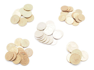 money on a white background