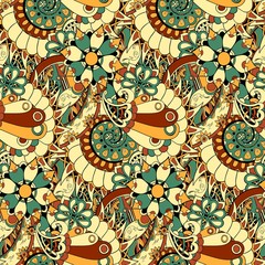 Floral mechanism seamless vector