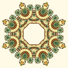Ornamental lace pattern. Circle.