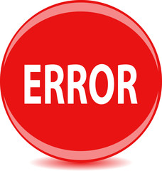 Круглый красный знак с надписью ERROR