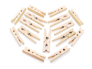 wooden peg on a white background
