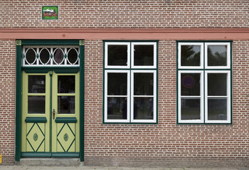 Tür und Fenster in Friedrichstadt, Schleswig-Holstein, Deutschl