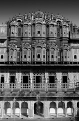 Fototapeta na wymiar Hawa Mahal, czarne i białe