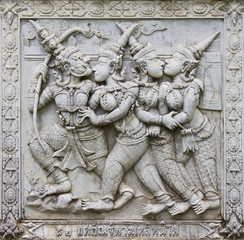 Ramayana bas-relief sculpture