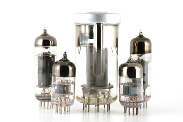 Glass vacuum radio tubes