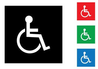 Wheelchair handicapped symbol icons