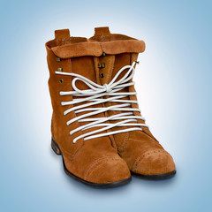 A pair of shoes tied one cod line. Isymbol of emotion.