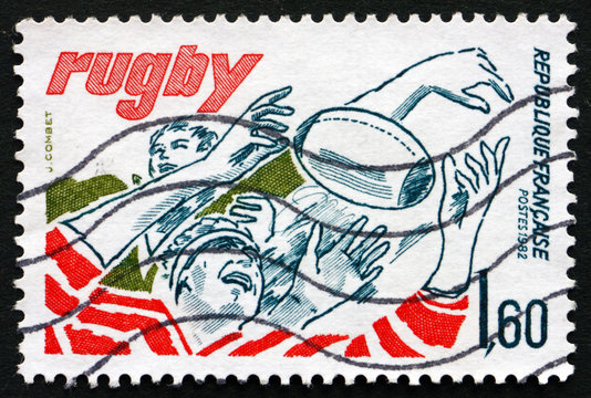 Postage stamp France 1982 Rugby, Team Sport
