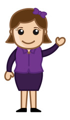 Female Presenter - Business Cartoon Character Vector