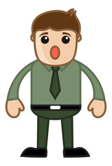 Surprised Office Person - Business Cartoon Character Vector