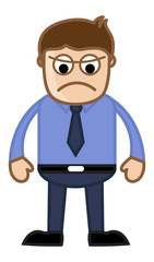 Angry Boss - Business Cartoon Character Vector