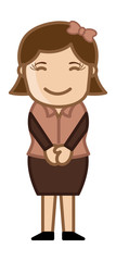 Shy Lady - Business Cartoon Character Vector