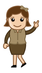 Intelligent Lady - Business Cartoon Character Vector