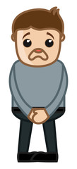 Scared Man - Business Cartoon Character Vector