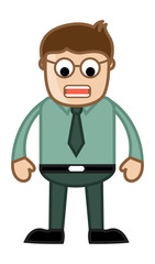 Angry Cartoon Man - Business Cartoon Character Vector