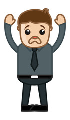 Very Upset Man - Business Cartoon Character Vector