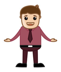 Happy Real Estate Man - Business Cartoon Character Vector
