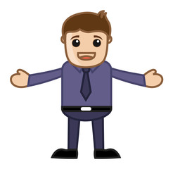 Welcome Office - Business Cartoon Character Vector