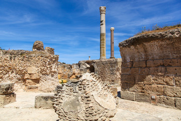 Ancient Roman Empire ruins of Carthage, villas in Tunisa