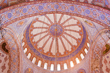 Blue Mosque interior in Istanbul, Turkey