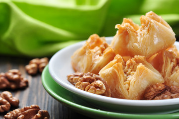baklava with honey and nuts