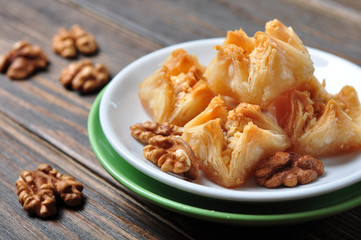baklava with honey and nuts