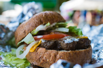 burger hot off grill