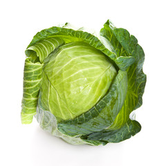 Fototapeta premium Green cabbage isolated on white background