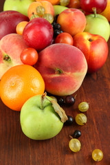 Fototapeta na wymiar Assortment of juicy fruits background