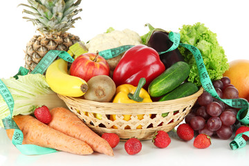 Fresh vegetables isolated on white