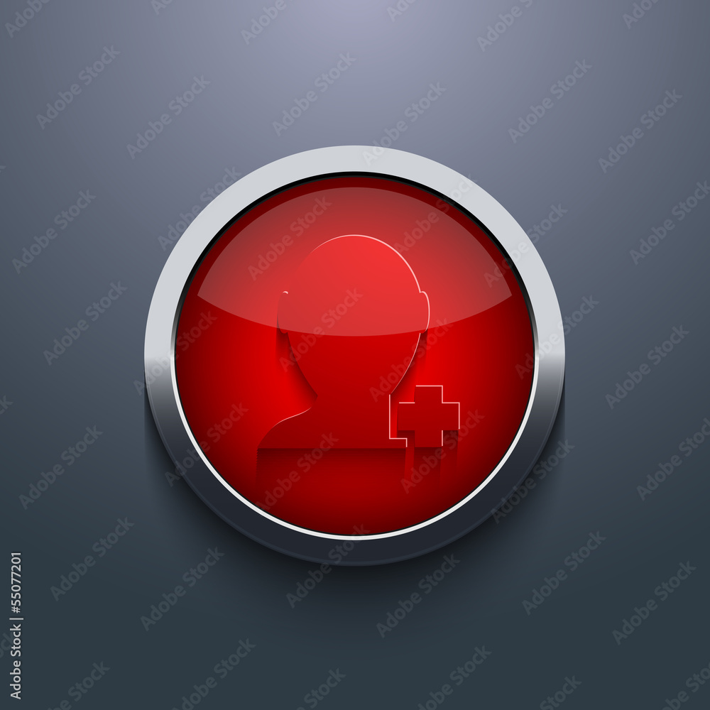 Poster vector red circle button. eps10