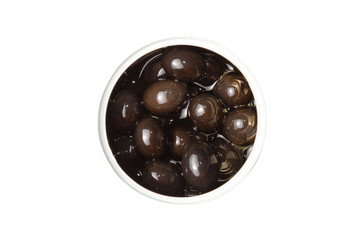 Isolated can of black olives