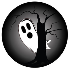 shy ghost in halloween