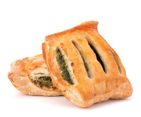 Puff pastry bun isolated on white background.