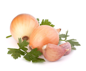 Onion and garlic clove