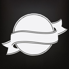 Hand drawn ribbons on the blackboard