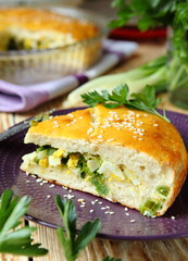vegetable pie on a plate