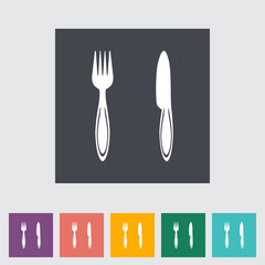 Cutlery single flat icon.