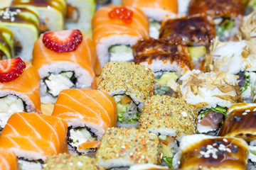 delicious seafood sushi at a Japanese restaurant