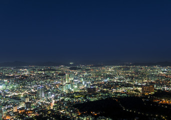 Fototapeta na wymiar Modern view, urban City At Night