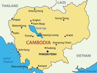 Kingdom of Cambodia - vector map - 55081807