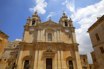 Fototapeta na wymiar Katedra Świętego Pawła w Mdina, Malta.