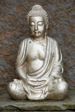 Silver colored Buddah